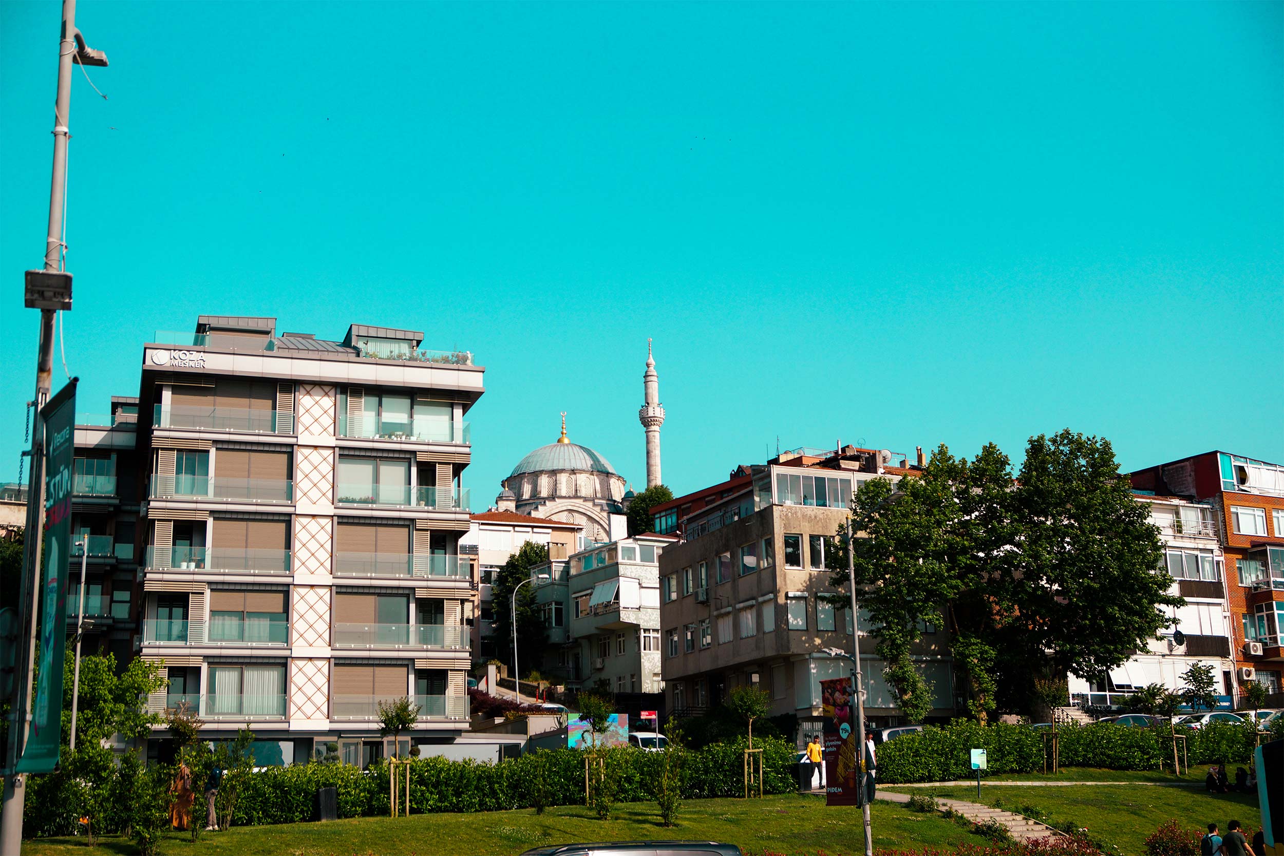Ayazma Mosque in Istanbul seen from the Bosphorus