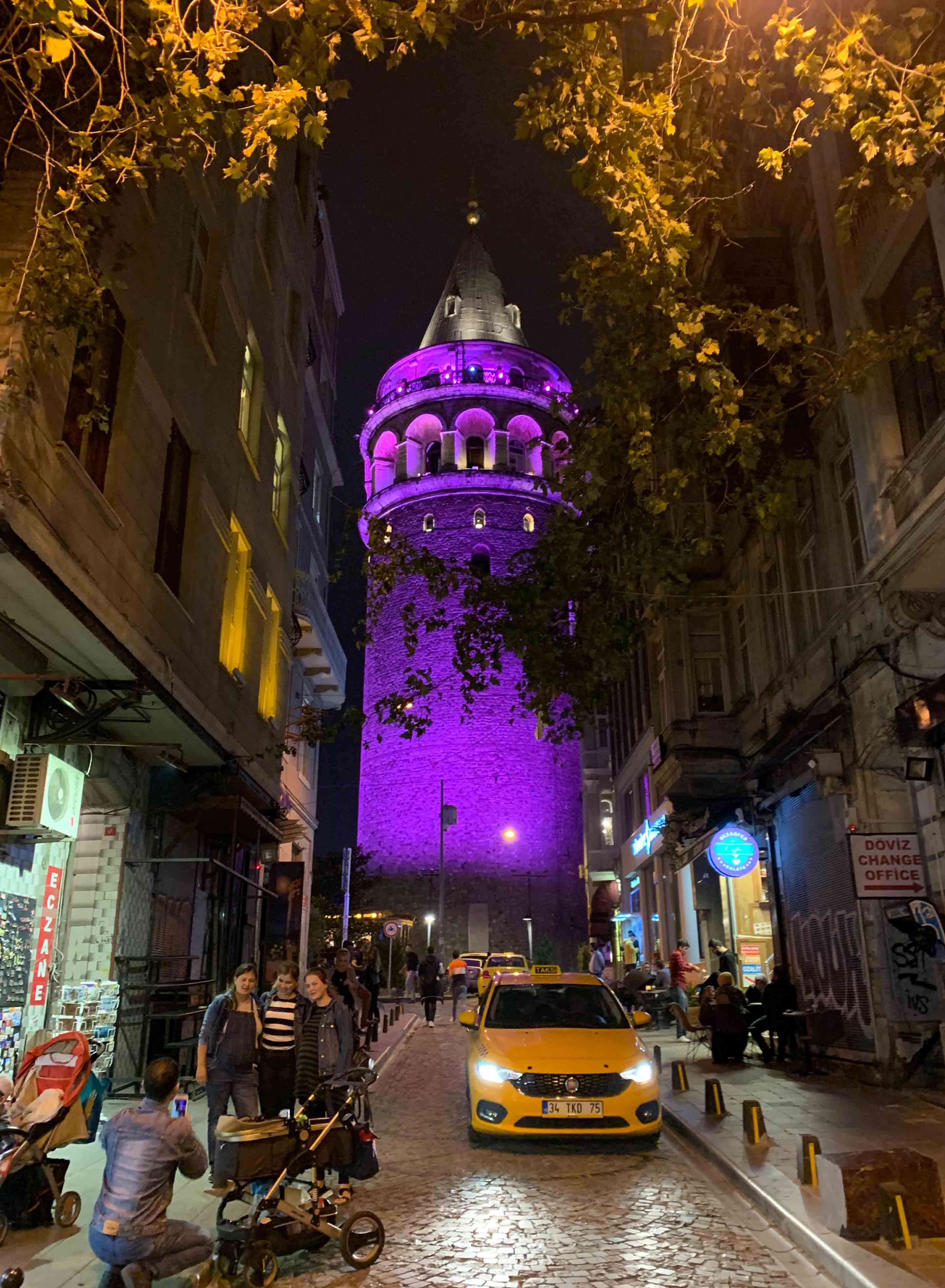 Galata Tower in Istanbul at night