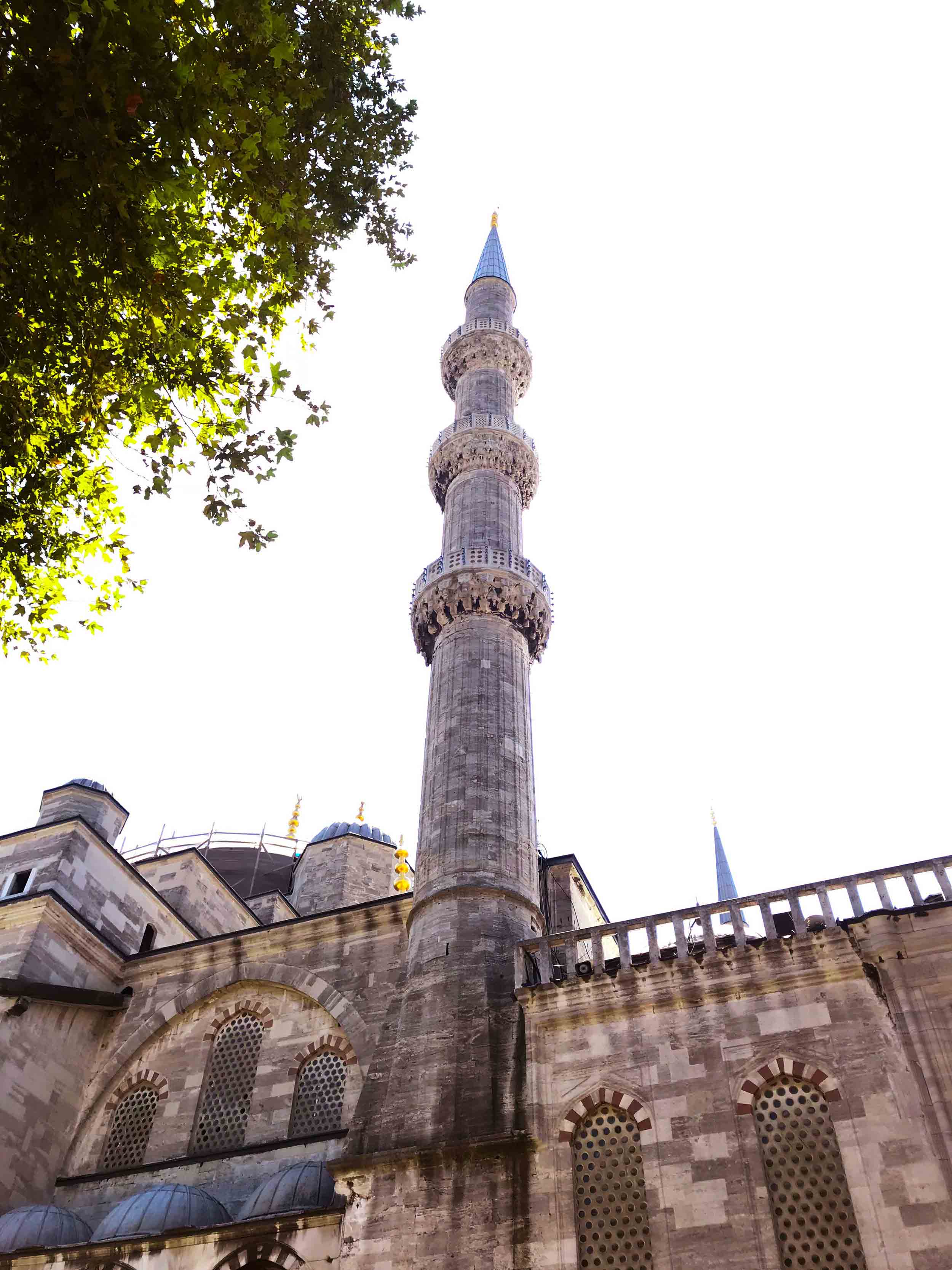 Minaret of the Blue Mosque in Istanbul